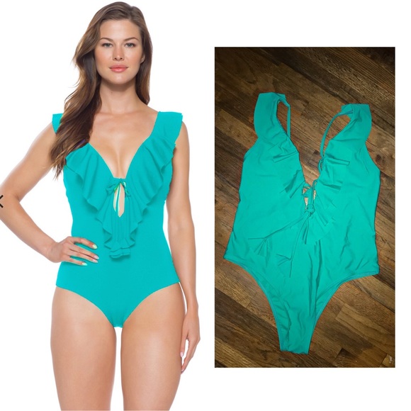 becca socialite ruffle one piece